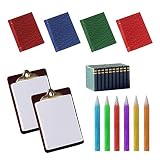 13 stück Puppenhaus-Minibuchhausdekoration, Taschenbücher, Schreibtafel, Buntstifte, kreatives Schulmaterial, Kinderspielrequisiten, Puppenhausmöbelzubehör