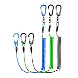 Booms Fishing T02 Fishing Pole Tether, Kayak Paddle Leash, Paddle Board Fishing Accessories, Heavy Duty Fishing Lanyard for Fishing Tools/Rods/Paddles, Assorted 3pcs