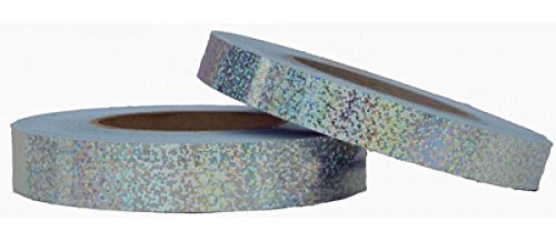 Cinta holográfica de lentejuelas - plata (34 pulgadas x 150 pies) por Hoopologie