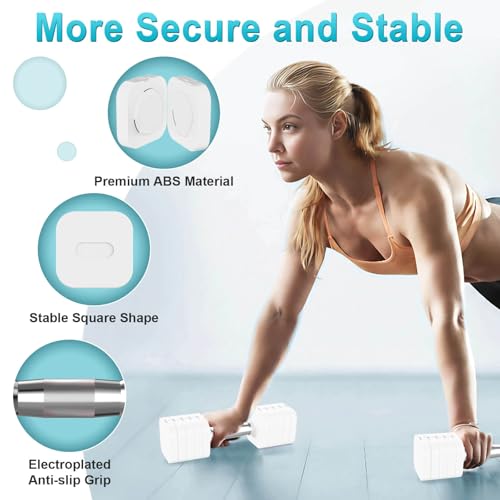 Image of Hezeyferg 30.8LB Adjustable Dumbbell Set, Hand Weights Set for Home Gym | Each Adjustable Weight Dumbbell with 6 Levels 4.4 /6.6 /8.8 /11 /13.2 /15.4lb, for Women /Men Full Body Workout