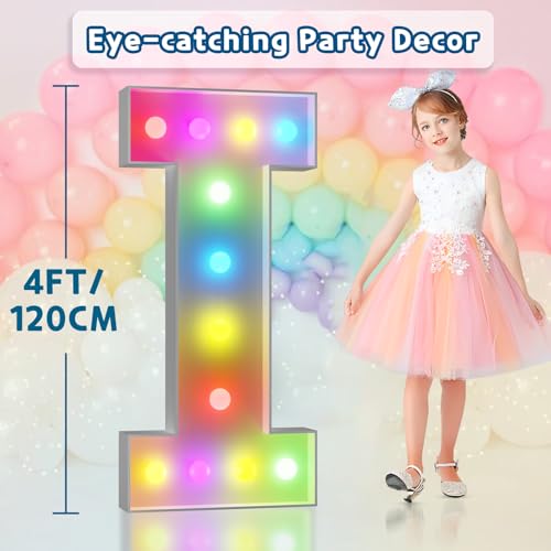 Image of Imprsv Colorful Marquee Letters 4 Feet Tall, Large Light up Letters I