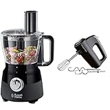 Russell Hobbs Desire Food Processor & Hand Mixer - 1.5L Bowl, 600W & 350W, Matte Black