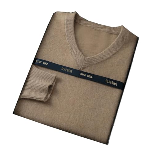 Men's Winter Long Sleeve Jumpers Tops Solid Cashmere Sweater V-Neck Pullovers Knit Large Size Sweater