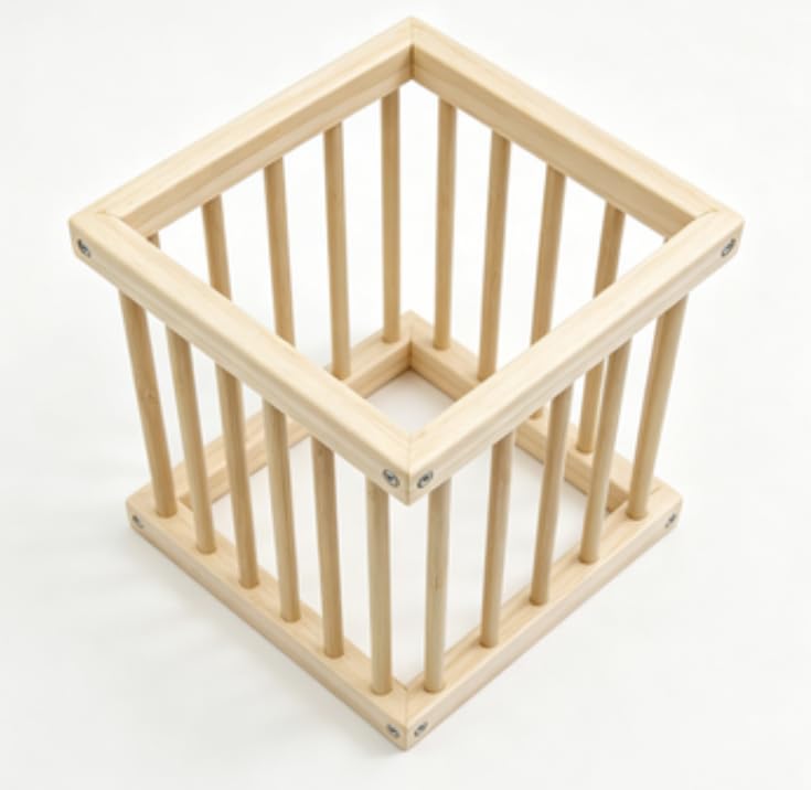 Large Baby Playpen Foldable Baby Fence, Wooden Play Yard
