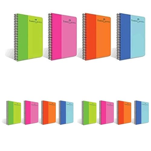 Faber-Castell BiColor Spiralli Defter, A4, 80 Yaprak, 70g Kağıt, Çizgili, Dayanıklı PP Kapak, Asorti Renkler, Kullanışlı ve Şık Tasarım 3lü paket