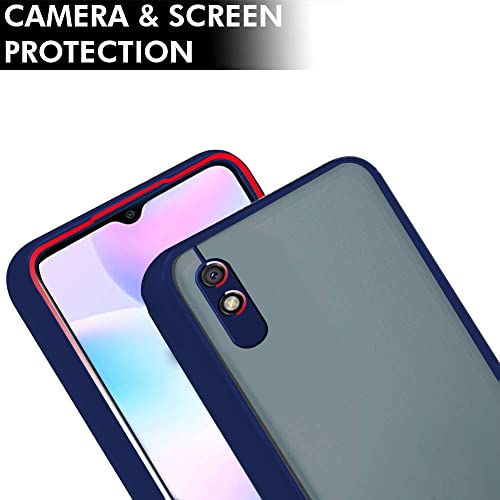 Image of TheGiftKart Basic Case for Xiaomi Redmi 9A 9i Sport (Polycarbonate, TPU Blue Bumper)
