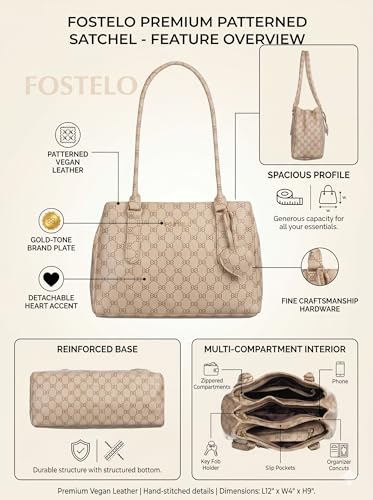 Image of Fostelo Women's Riverside Satchel Tote Handbag for Women | Ladies Purse | Stylish Shoulder Bag | Gift For Women