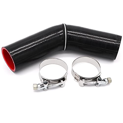 EMUSA 2" 45 Degree Silicone Coupler Hose - Black, 4-Ply, Turbo/Intercooler