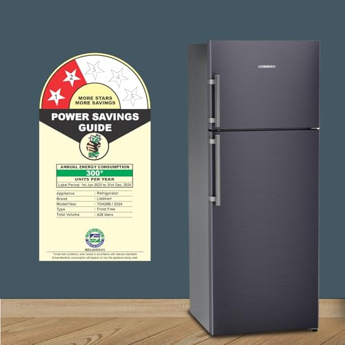 Image of Liebherr 428L 2 Star inverter, Hot to Cool, Bar Handle, Frost Free Double Door Refrigerator, Duo cooling, 20 Years Warranty on Compressor, Freezer 93 L, Vegetable Organiser, Cobalt steel (2024 Model)