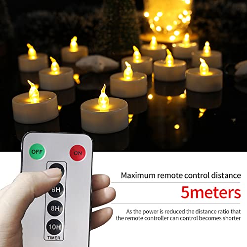 Actpe 12Pcs Tea Light Candles, Flameless Flickering Tealight With Remote Control & Timer, Long Lasting Battery Operated For Seasonal & Festival Celebration, Warm White #TOP1