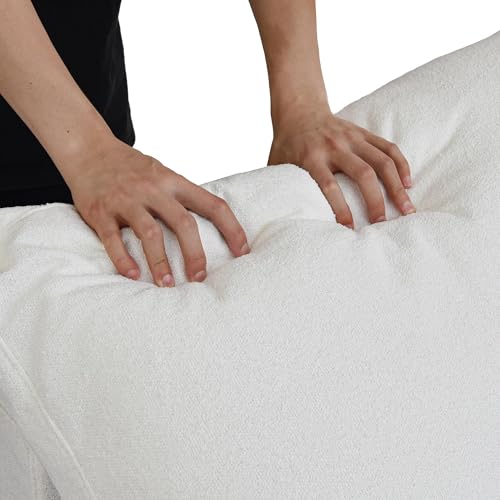 Image of JACH V Shape Cloud Couches for Living Room, Modular Convertible Sectional Sofa Couch, Couch Cushion Covers Removable, Cloud Sofas with Chaise Ottoman for Party Living Room, Bedroom, Apartment (White)