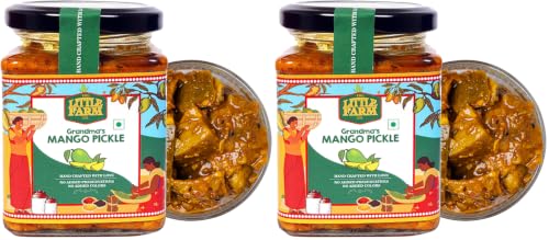 Image of THE LITTLE FARM CO Punjabi Mango Pickle - Aam ka Achar (250g)|Less Oil Mustard Base Homestyle Tangy Mango Pickles with Saunf | No Added Preservatives, Artificial Colours & Flavours | Traditional Recipe