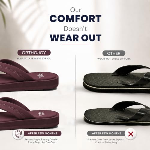 Image of ORTHO JOY Men Doctor Ortho slippers | Extra Soft comfortable and stylish flip flop slippers for Men in exciting colors |Lightweight | Anti Skid | Daily Use Chappal