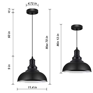Pendant lighting vintage industrial fixtures black metal farmhouse lights ceiling lamp for kitchen home island dining room bedroom 114 inches  urban country home decor
