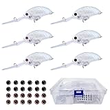 Skipaelf Lure Blanks Unpainted Fishing Lures,22PCS Crankbait Blanks with 3D Fishing Eyes,Blank Hard