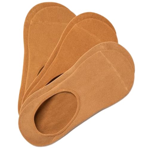 Nude Barre No Show Ankle Socks for Women and Men - Non Slip, 3 Pair