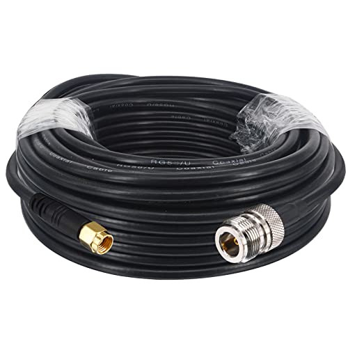 Boobrie RG58 RPSMA naar N-kabel, 15 m, RP-SMA-stekker naar N-stekker