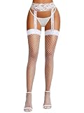 Avidlove Stockings with Garter High Waist Fishnet Stockings Lingerie Plus