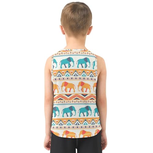 susiyo Doodle Animal Yellow Elephant Boys Sleeveless Tank Top Toddler Athletic T Shirts3
