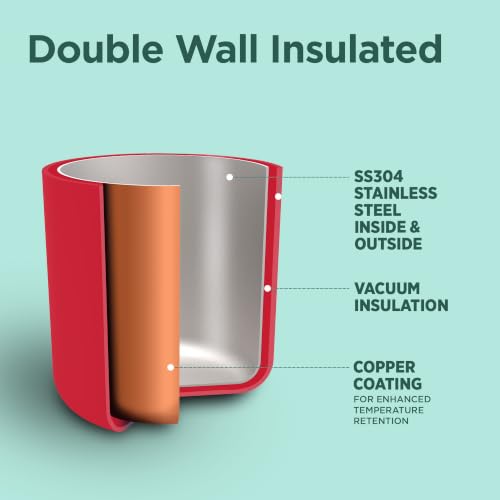 Image of Milton Grab N Go 350 Thermosteel Vacuum Insulated Food Jar|Hot & Cold Thermal Flask|Double Walled| Leak Proof | Ideal for carrying Soup, Khichdi, Sweet Corn to Office, School & Travelling, 350 ml, Red
