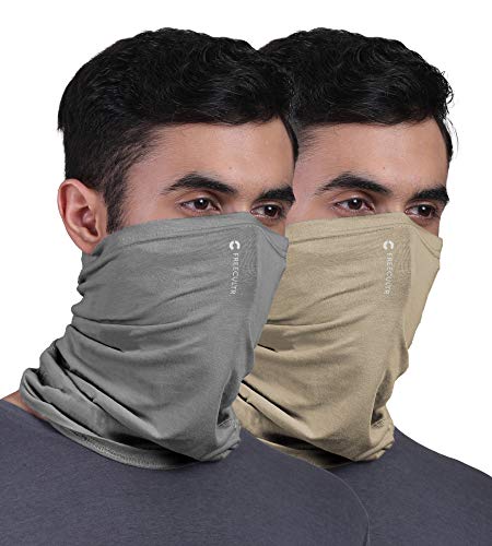 Freecultr Unisex Plain Bamboo Bandana Anti Microbial Multipurpose Headband Cloth Face Mask for Dust and Sun Protection