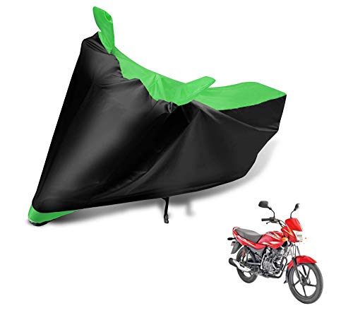 Image of Auto Hub Bike Cover Compatible with Bajaj Platina 125 with Mirror Pocket, Dustproof, Heat Resistant, Triple Stitched, Platina 125 Bike Cover- Black, Green