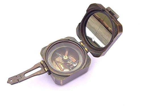 Vimal Nautical Size: 2.5 INCH Brown Antique Solid Brass Kelvin & Hughes 1917 Brunton Compass/Antique Compass/Vintage Compass