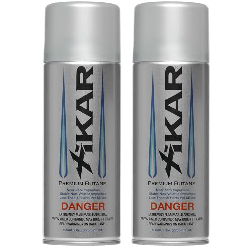 XIKAR PUROFINE Premium Butane Fuel Refill (400ml) 0 Impurities - Ultra Refined, Food Grade, Culinary Butane Refill for Torch & Lighter - Jet Flame Lighter Fuel & Kitchen Torch Refills (2 Pack/8oz)