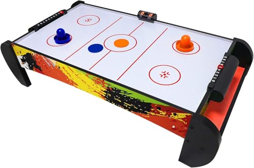 Air Hockey Table for Kids | Tabletop Air Hockey for Children, Girls, Boys, Teens with Air Hockey Pucks and Paddles, Electronic Fans by GOOSO - Used condition - US$55.29