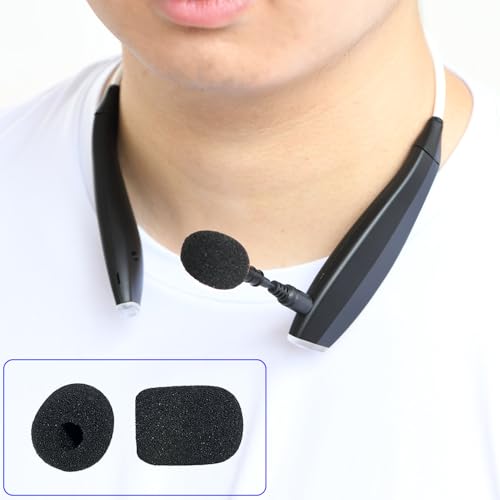 AQSQWQ 12 Stück Ersatz-Windschutz für Mikrofon und Headset aus Schaumstoff, Mic Abdeckung, Mini-Headset Windschutzscheibe für Unterricht, Bühnenperformance, Treffen