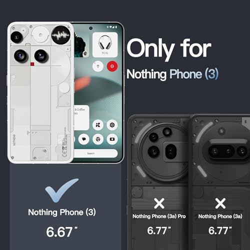 Image of JETech Cover Case for Nothing Phone 3, Clear Shockproof Bumper Cover, Anti-Scratch Hard Back, Protective Slim Fit, Non-Yellowing, Durable Transparent TPU for Drop Protection (Clear)