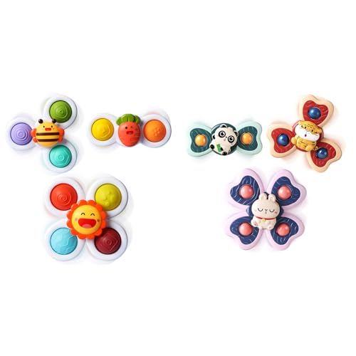 Image of ALASOU 6 PCS Suction Cup Rotating Toys(3 POP+3 Panda) for Infant and Toddlers