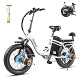 【2000W Peak Dual Motors& 28MPH Max Speed】 Experience 2000W of peak power with dual motors (1000W front & 1000W rear), delivering a 28MPH max speed and 35° -40°hill-climbing ability. The 40A controller ensures instant acceleration and smooth control, ...