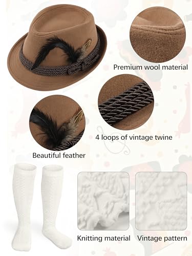 Lederhosen Men, Oktoberfest Outfits Men Oktoberfest Costume German Bavarian Lederhosen Halloween Costume Set4