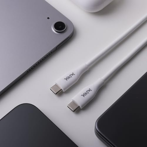 Image of TEKNE 60W Silicone Ultra Charging Cable | Fast Charging, Durable, Compatibility with iPhone, Samsung, Android | Tangle-Free Design, 2 Meter
