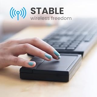 perixx PERIPAD-704 Touchpad wireless, trackpad portatile per utenti desktop e portatili, grandi dimensioni 12 x 9 x 1,9 cm (senza fili), nero