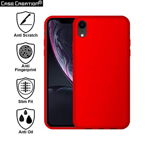 Image of Case Creation Luxurious OG Series for iPhone XR Case Cover,Anti-Dirty Slim Case Frosted Matte Cute Candy TPU Raised Bezel (Splash of Color) Back Cover for Apple iPhone XR -Wine Red