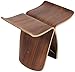 Tabouret à pied en bois massif, tabouret bas de style japonais, tabouret papillon de style artisanat en bois courbé, tabouret banc de méditation zen pour la chambre salon,Marron