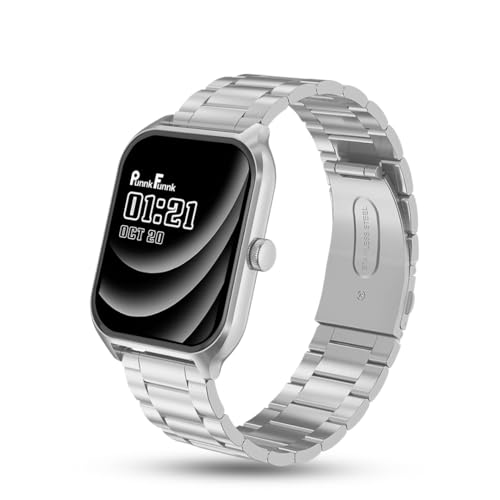 Image of PunnkFunnk NovoLux HD Display Smartwatch for Men & Women Answer /Make Calls, Heart Rate Monitor, 113+ Sports Modes, Step Counter, IP68 Waterproof, Compatible with Android & iOS(Metal Grey)