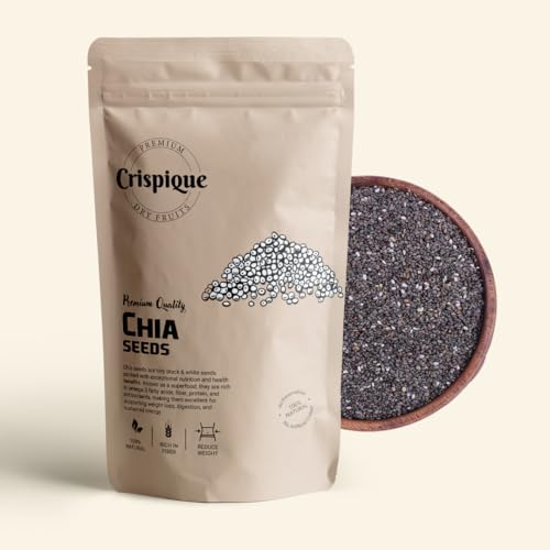 Image of Crispique Premium Raw Chia Seeds 1 Kg | Cleaned & Sorted | Natural Superfood for Weight Management | Rich in Fiber, Omega-3 & Antioxidants | Healthy Snacks & Smoothie
