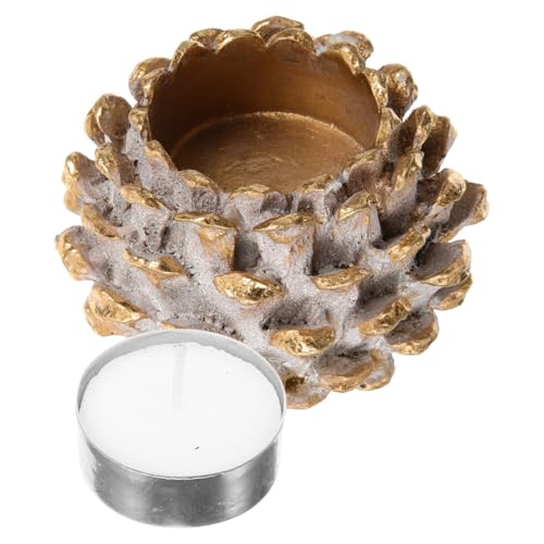 PRETYZOOM Pine Cone Candle Cup Resin Candlestick...