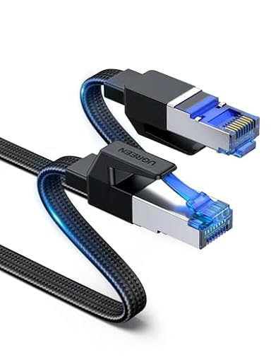 UGREEN Cable Ethernet Red RJ45 Lan Cat 8 40Gbps 2000MHz Plano Trenzado Nylon, Compatible con Steam Deck PS5 PS4 Xbox X S PC Box Router Servidor NAS Cat 7 Cat 6 Cat 5, 8M | Ya disponible en tu tienda friki favorita! En mundofriki.es!