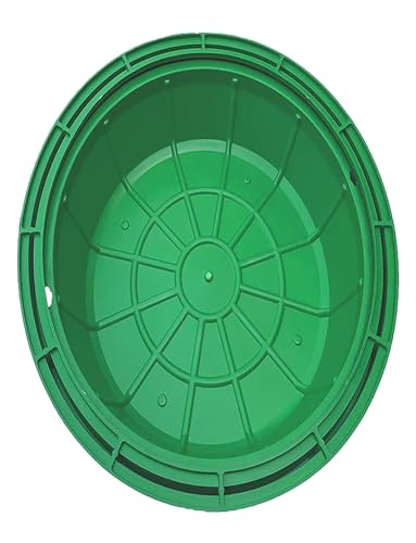 Tapa redonda para fosa séptica verde de 50 cm con marco de registro para césped
