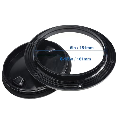 image for Amarine Made 2 Pack of 6 in Boat Round Non Slip Inspection Hatch,Detac