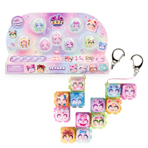 Clickeez Series 3 12-Pack | 12 Collectible Character Keyboard Keys Click and Clack | Create 2 Keychains | Ages 6+