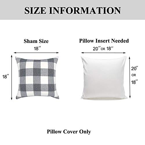 YOUR-SMILE-Retro-Farmhouse-Buffalo-Tartan-Chequer-Plaid-Polyester-Linen-Decorative-Throw-Pillow-Case-Cushion-Cover-Pillowcase-for-SofaSet-of-2-Grey-18×18 YOUR SMILE Retro Farmhouse Buffalo Tartan Chequer Plaid Polyester Linen Decorative Throw Pillow Case Cushion Cover Pillowcase for SofaSet of 2 Grey 18×18