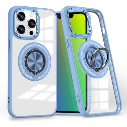 Coque iPhone 14 antichoc pour eviter les fissures avec anneau aimante bleu