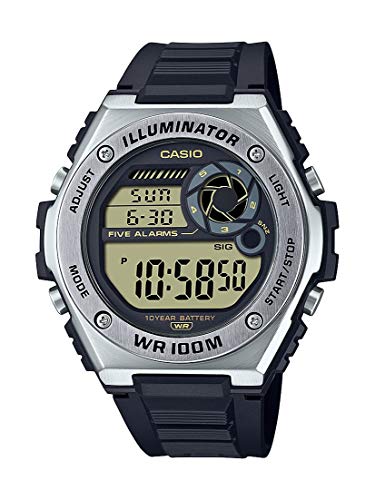 Image of Casio MWD100H Series | Men's Digital Watch | 1 /100 SEC Stopwatch | Countdown Timer | LED Light | 100 Meter Water Resistance | Multi Function Alarm | Auto Calendar | Dual Time | 10 Yr Battery