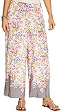 ELLEN TRACY Women's Floral Print Palazzo Pants Medium Slate Multi Medium Gray