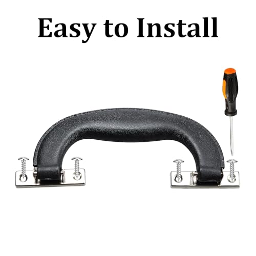 Image of 2Pcs 150mm Plastic Luggage Trunk Pull Handle, Black Suitcase Side Holder Long Pull Handle, Replacement Handle for Travel Suitcase